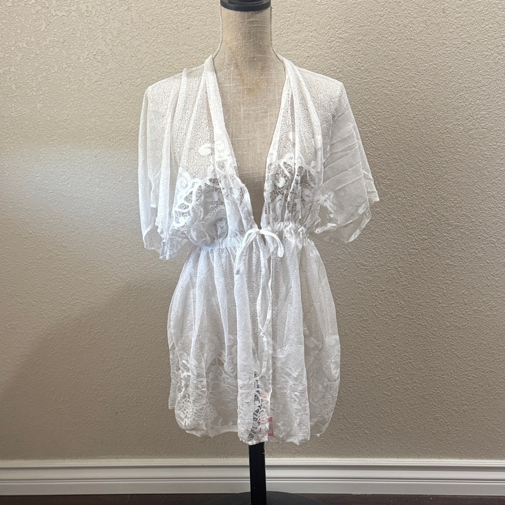 Elegant White Swim Coverup